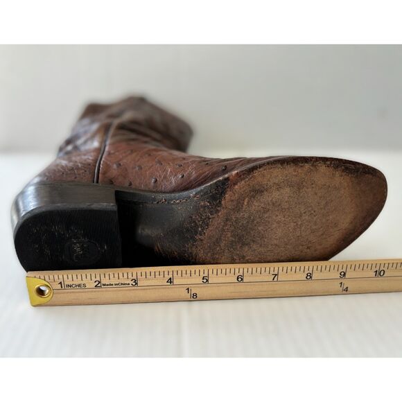 Vintage Dan Post Full Quill Ostrich Cowboy Boots Men\'s 8EW Handcrafted Exotic main image 11